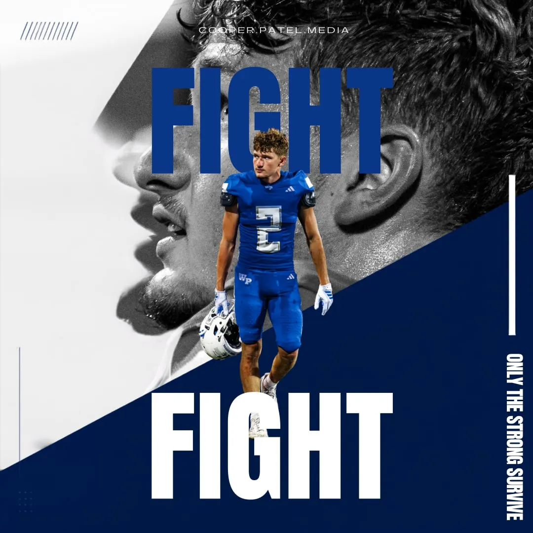 Football graphic reading FIGHT for Wills Point Tigers number 2