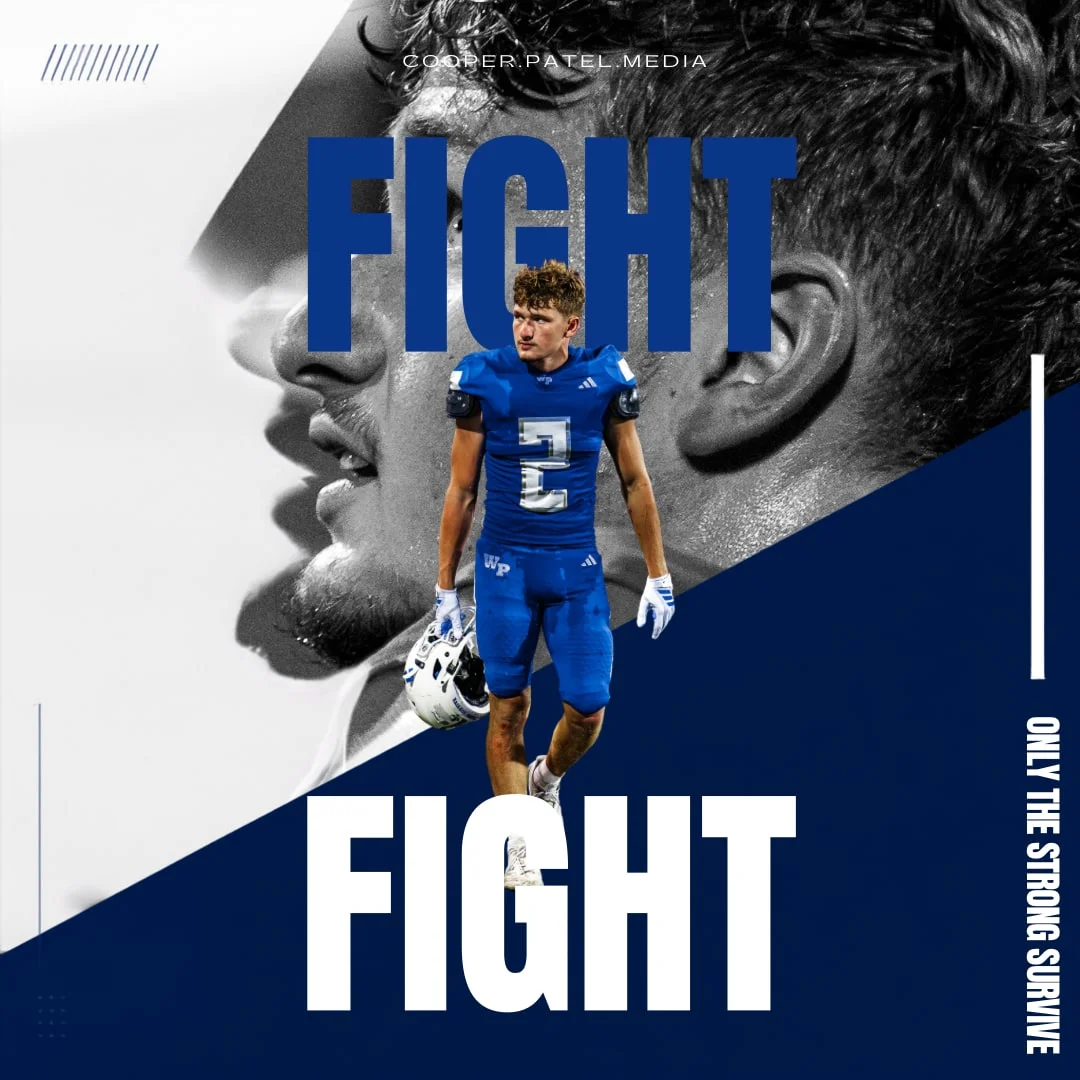 Football graphic reading FIGHT for Wills Point Tigers number 2